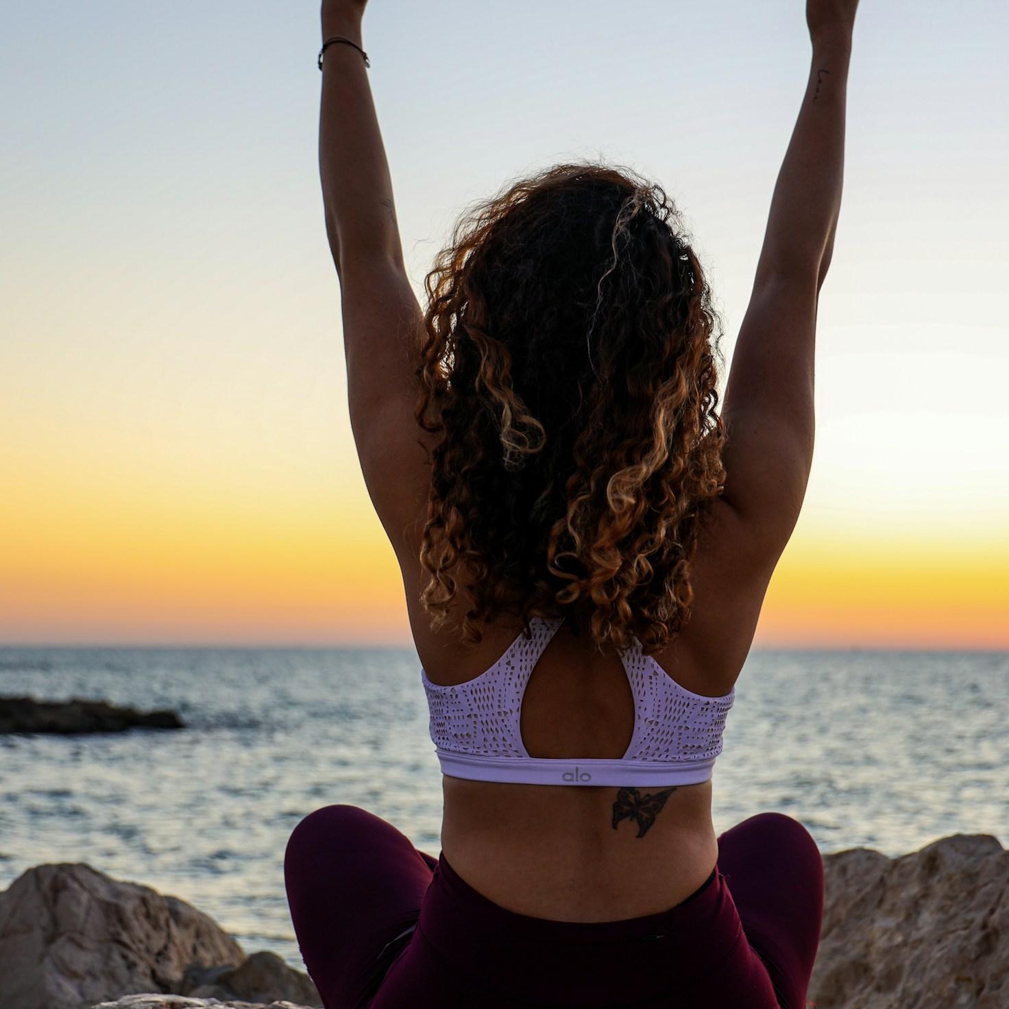 Meditation practice space with cushions arranged in circle